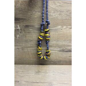 Tie dye hand made‎ stacking glass ring women's artisanal boho chunky necklace